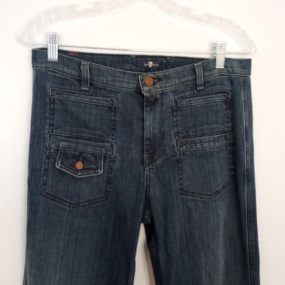 7 for All Mankind Georgia Flare Leg Denim Jeans - Picture 2 of 10